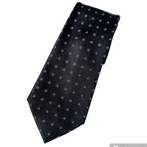 Silk Tie CALVIN KLEIN Solid Black with Blue Accent